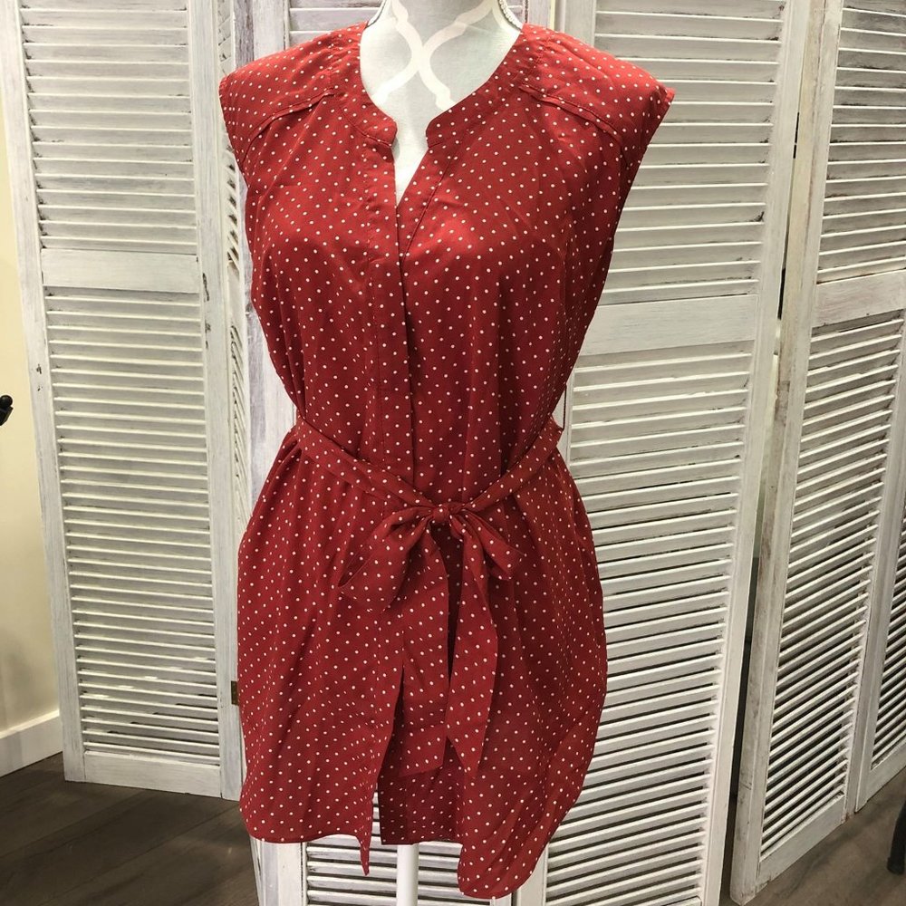 "Thyme Maternity" Cheery Red Pokadot Blouse